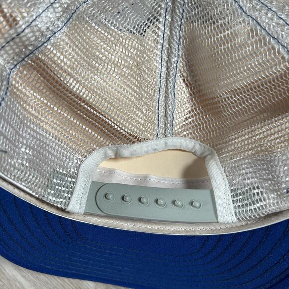 Vintage Georgetown Hoyas Snapback Hat College AJD Trucker Cap Blue Made in USA - Picture 2 of 8